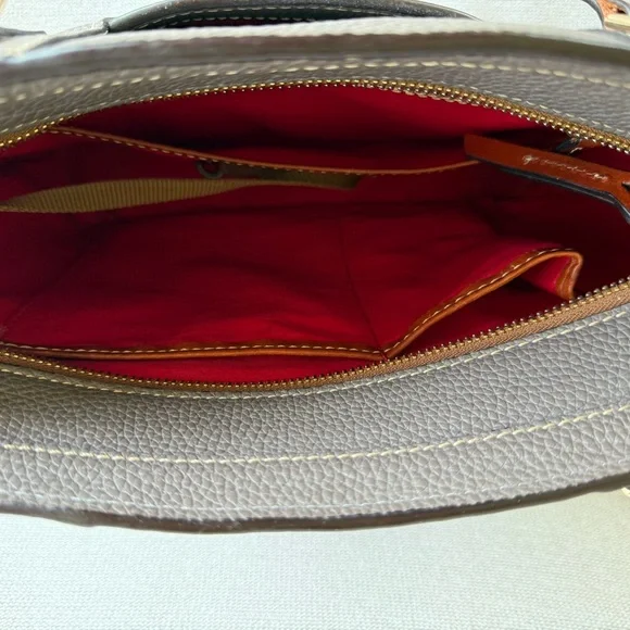 Dooney & Bourke Taupe and Brown Leather Tote - Picture 4 of 5